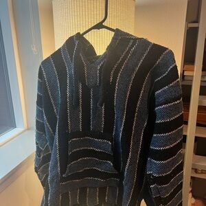 Striped Blue and Black Men's Sweater